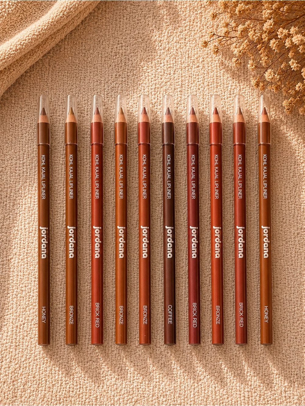 Jordana Lip Liner Pencil – Warm Brown & Brick Red Shades